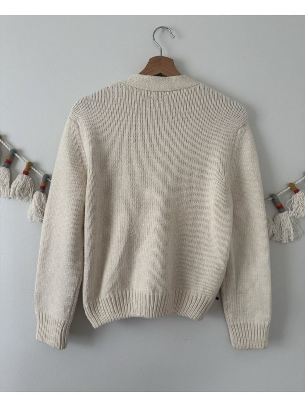 Faherty Cuddle Cardigan Raglan Sleeve Neutral Ivory Button Front Cottage Cozy M - Picture 3 of 10